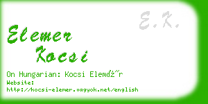 elemer kocsi business card